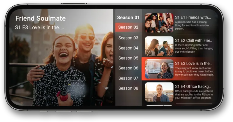 Search and categories in the mobile player