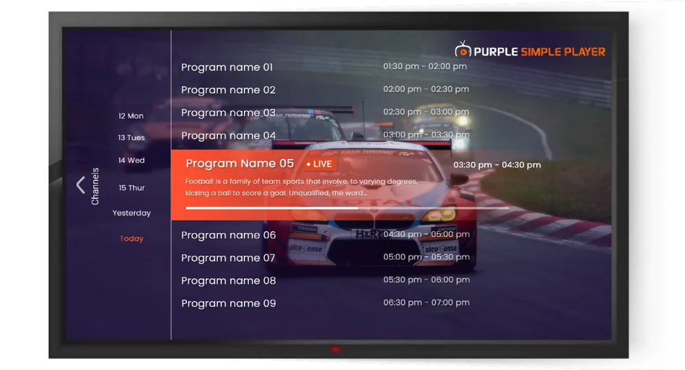 Purple Smart App desktop player interface